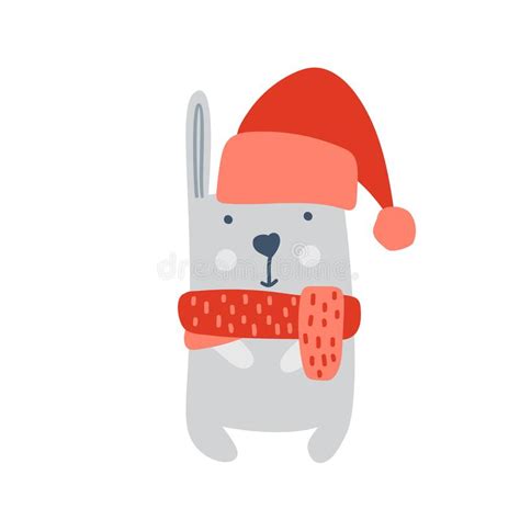 Christmas Rabbit Santa Hat Vector Image Stock Illustrations 1 687