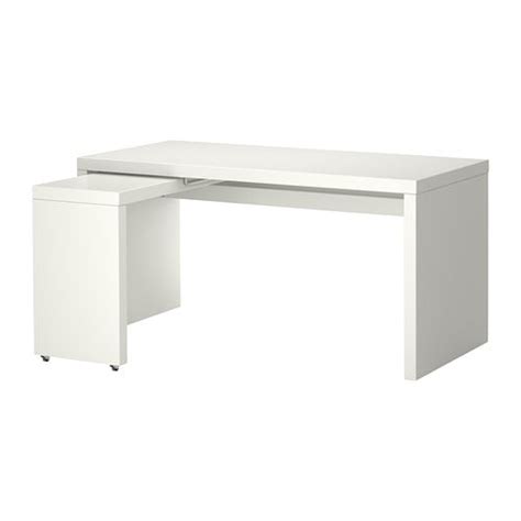 MALM Biurko z wysuwanym panelem biały IKEA