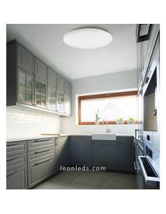 Plafón de techo LED redondo Girona 48W de Trio con mando LeonLeds