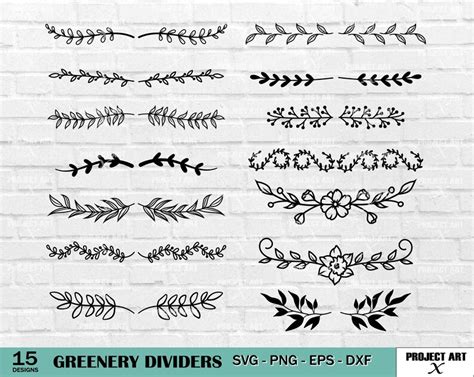 Greenery Leaf Divider Svg Bundle Floral Dividers Svg Leaves Etsy Canada