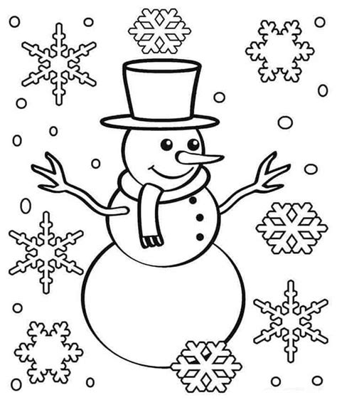 Desenhos De Boneco De Neve E Flocos De Neve Para Colorir E Imprimir