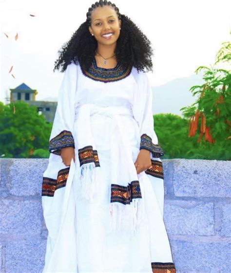 Raya Wollo Traditional Ethiopian Dress White Etsy Canada Ethiopian