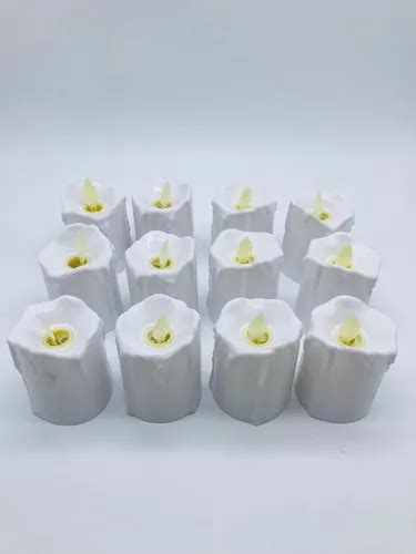 12 Velas Led Con Luz Souvenir Calida Cotillon Pila Incluida