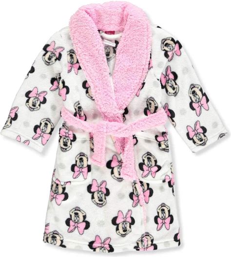 Toddler Girl Bath Robes Minnie Mouse Plush Long Little Kids