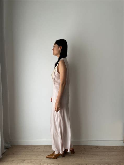 S Pale Pink Bias Cut Nightgown Maxi Lingerie Dre Gem