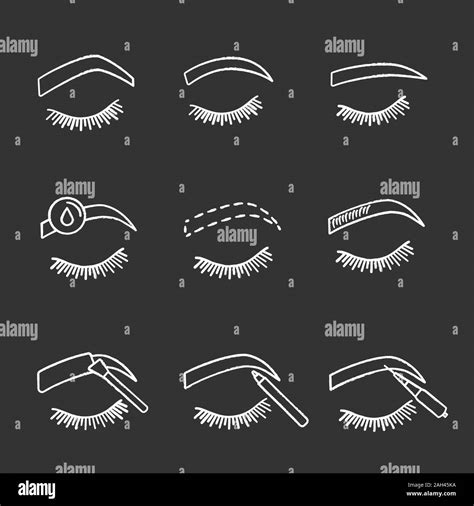 Cejas Conformación De Iconos De Tiza Arco Recto Redondeado Cejas