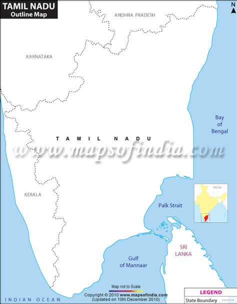 Tamil Nadu Outline Map Blank Map Of Tamil Nadu