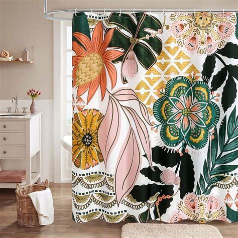 Elevate Your Bathroom Decor With A Boho Floral Shower Curtain Set