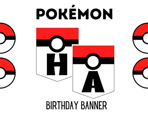 Printable Pokemon Birthday Banner Birthday Banner Pokémon Birthday ...