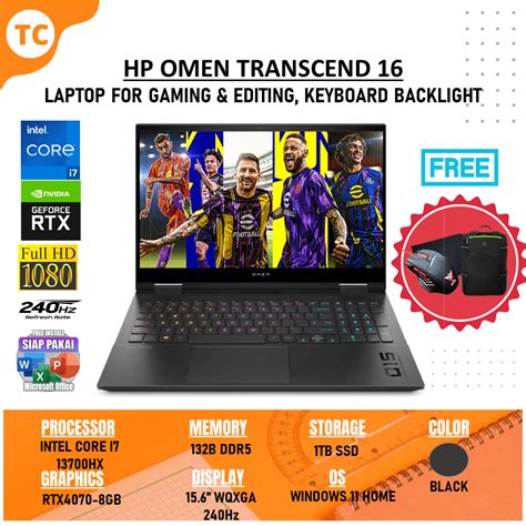 Jual Laptop Gaming Hp Omen Transcend Intel I Hx Rtx Ram