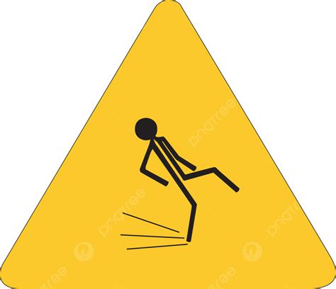 Slippery Symbol Manual Falling Painting Silhouette Black Png