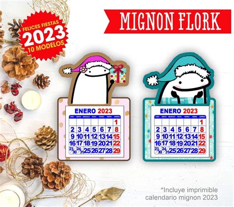 Kit Imprimible Calendario Flork Mignon Fiestas Navidad Kit Hot Sex