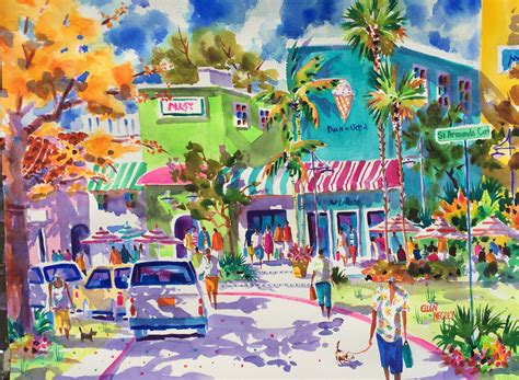 Sarasota Florida Art St Armands Circle Sarasota Tropical Etsy