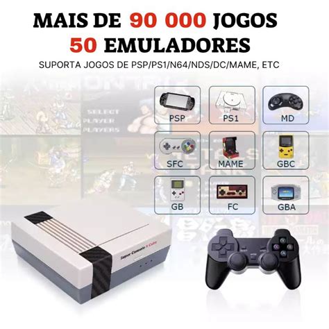 Super Console X NES 90 000 Jogos Vídeo Game Retrô N64 PS1 PSP Controles