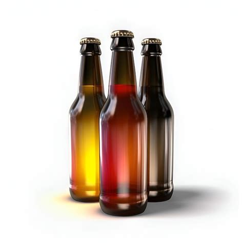 Premium Ai Image Beer Bottles Isolated On White Background 3d Illustration Mock Up