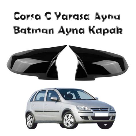 Yarasa ayna kapağı parlak siyah Corsa C 01 06