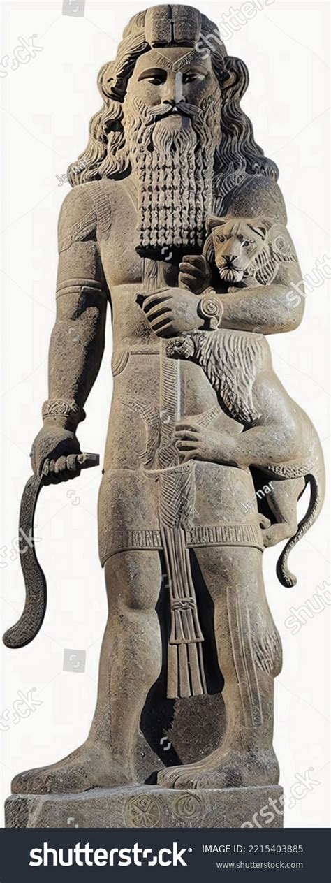 Front View Statue Sumerian King Gilgamesh Stock Illustration 2215403885 ...