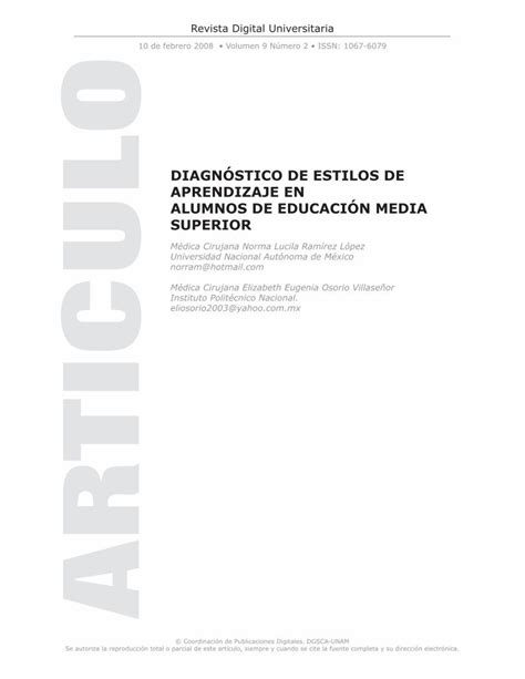 Pdf Diagn Stico De Estilos De Aprendizaje Dokumen Tips