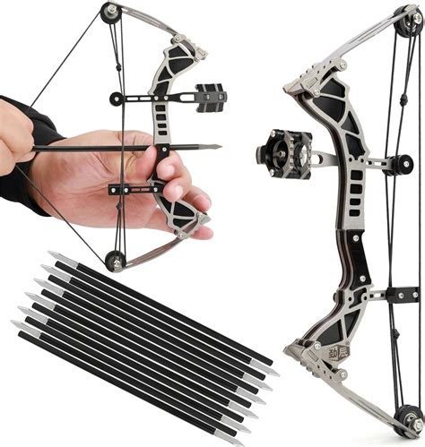 Zshjgjr 95 Mini Compound Bow And Arrows Set For Target Shooting