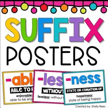 Suffixes Posters Suffix Word Wall By Shelly Rees Tpt