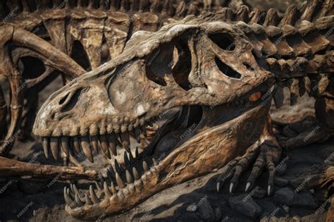 Premium Ai Image Dinosaur Fossil Tyrannosaurus Rex Found By