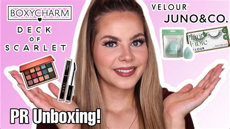 Huge Pr Haul Unboxing 🤩 New Makeup And Skincare Lancome Velour Boxycharm And More Youtube