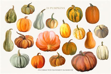 Autumn pumpkins clipart By Vasmila Design | TheHungryJPEG