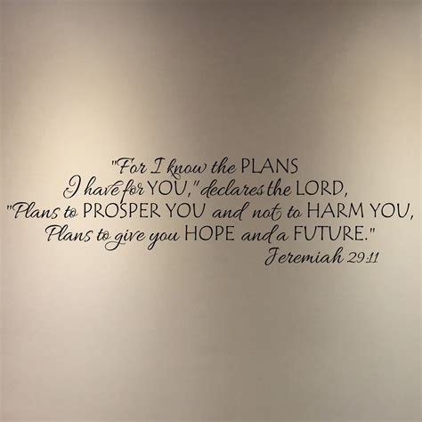 Jeremiah 29v11 Vinyl Wall Decal 10 For I Know The Plans I Have For You