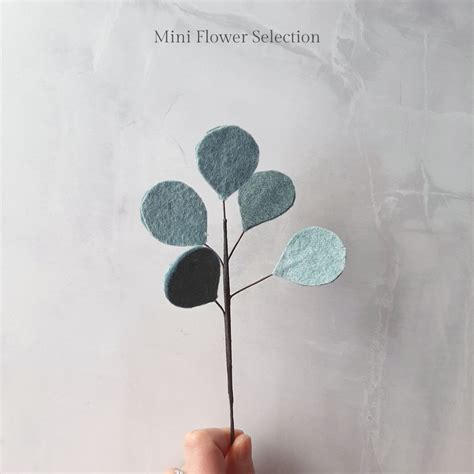 Mini Felt Silver Dollar Eucalyptus Single Stem The Tsubaki