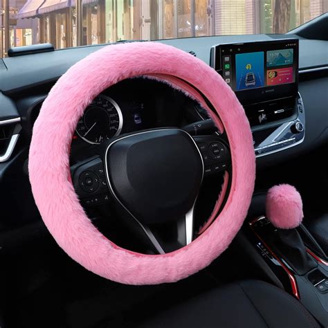 Amazon Seg Direct Furry Car Steering Wheel Cover With Fluffy Gear