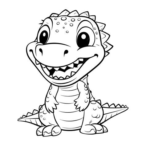 Premium Vector Crocodile Colouring Book For Kids Vector Illustration