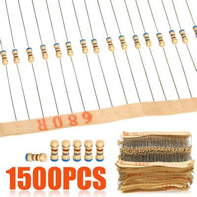 1500pcs 1 Ohm 10m Ohm 1 4w 75 Werte Carbon Film Widerstände Sortiment