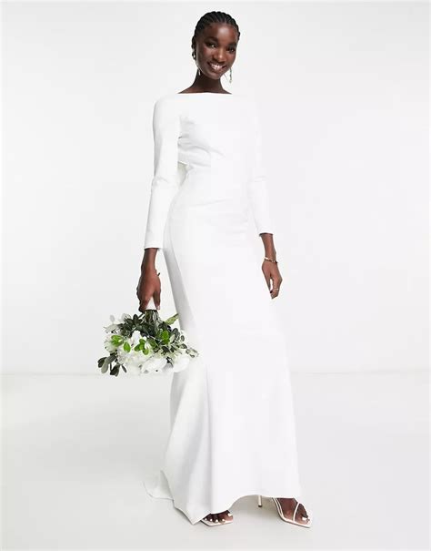 Asos True Violet Bridal Open Back Bow Maxi Dress Best Backless