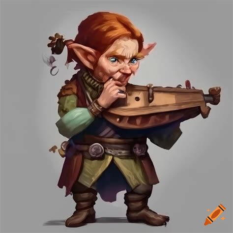 Illustration Of A Dnd Gnome Playing A Hurdy Gurdy On Craiyon