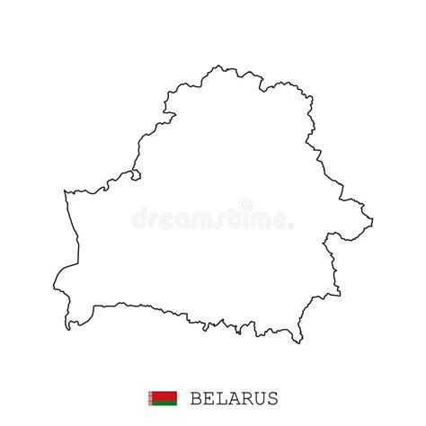 Belarus Linear Map on a White Background. Vector Illustration Stock ...