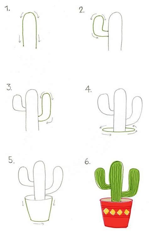 Dibujos de cactus y suculentas paso a paso - Dibujos de cactus y suculentas paso a paso – Six ...