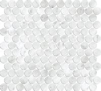 Artemis Carrara White Penny Round Honed Tile Stone Paver