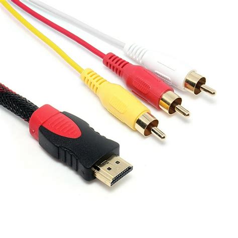 5ft Hdmi Male To 3 Rca Video Audio Av Cable Cord Adapter For Tv Hdtv