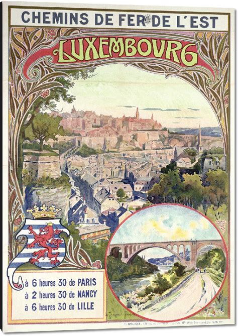 Impression Sur Aluminium Reproduction Affiche Ancienne Du Luxembourg