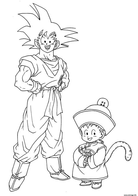 Coloriage Dragon Ball Z Goku Et Goten Jecolorie