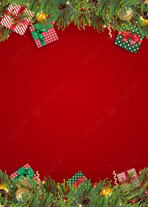 Gift Box Leaf Christmas Ball Decoration Red Texture Background