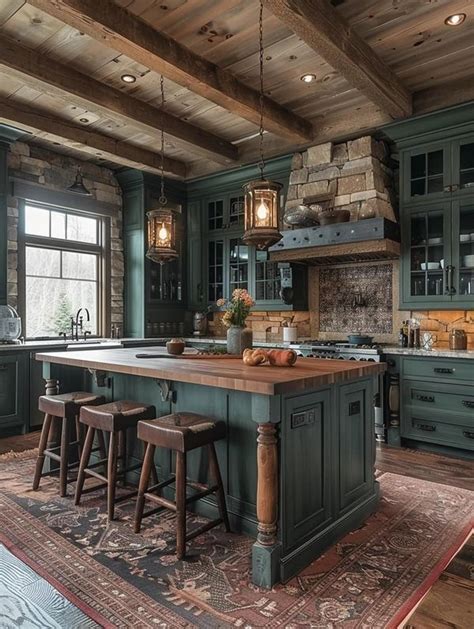 Attractive Log Cabins In Rustic Kitchen Log Home Kitchens