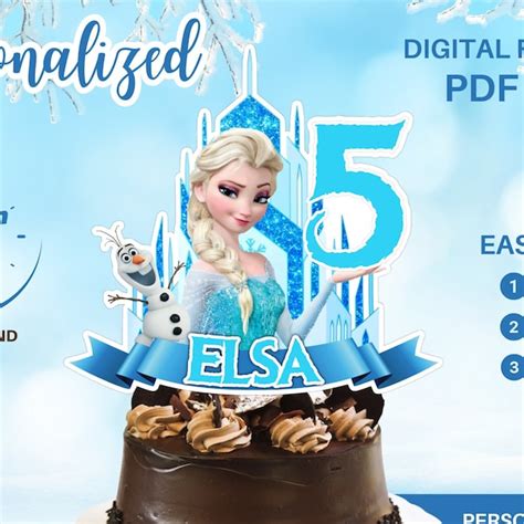 Frozen Cake Topper Etsy Uk