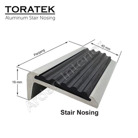 Jual Heavy Duty Alumi Stair Nosing Karet Anti Slip List Tangga 119 Cm