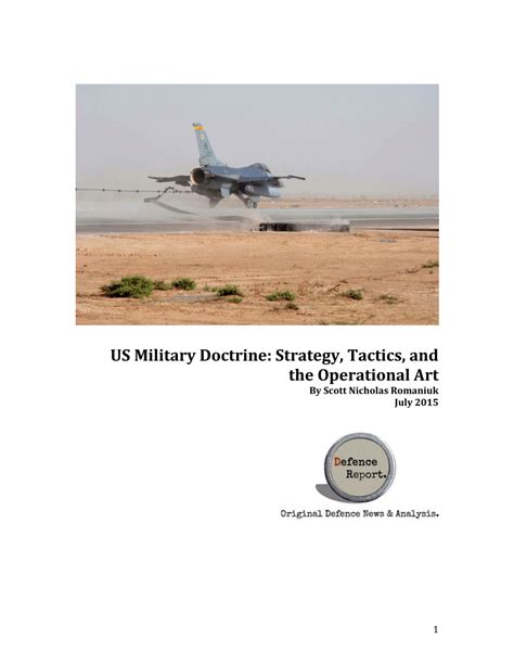 (PDF) US Military Doctrine: Strategy, Tactics, and the Operational Art