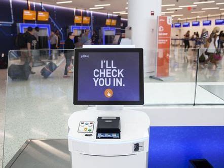 Airport kiosk at JFK hub for Jet Blue get a remake and look nice