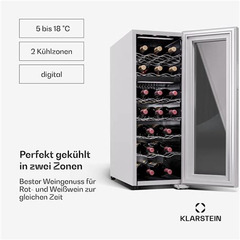 Klarstein Shiraz Duo Weink Hlschrank L Fl Flaschen