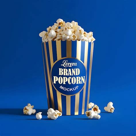 Luxurious Popcorn Bag Psd Mockup Product Branding Packaging Premium