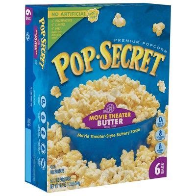 Pop Secret Movie Theatre Buttered Popcorn 3 2oz 6ct Popcorn In A Bag