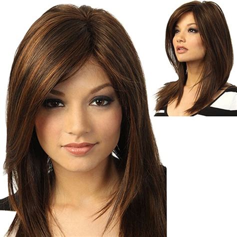 Human Hair Wigs For Women Long Girl Party Natural Synthetic Straight